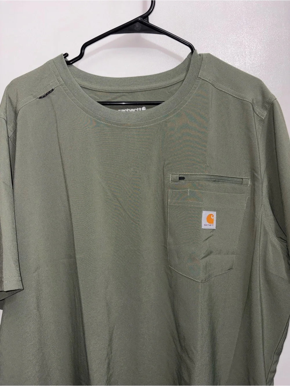 Carhartt Force Olive Green Short-Sleeve Scrub Top